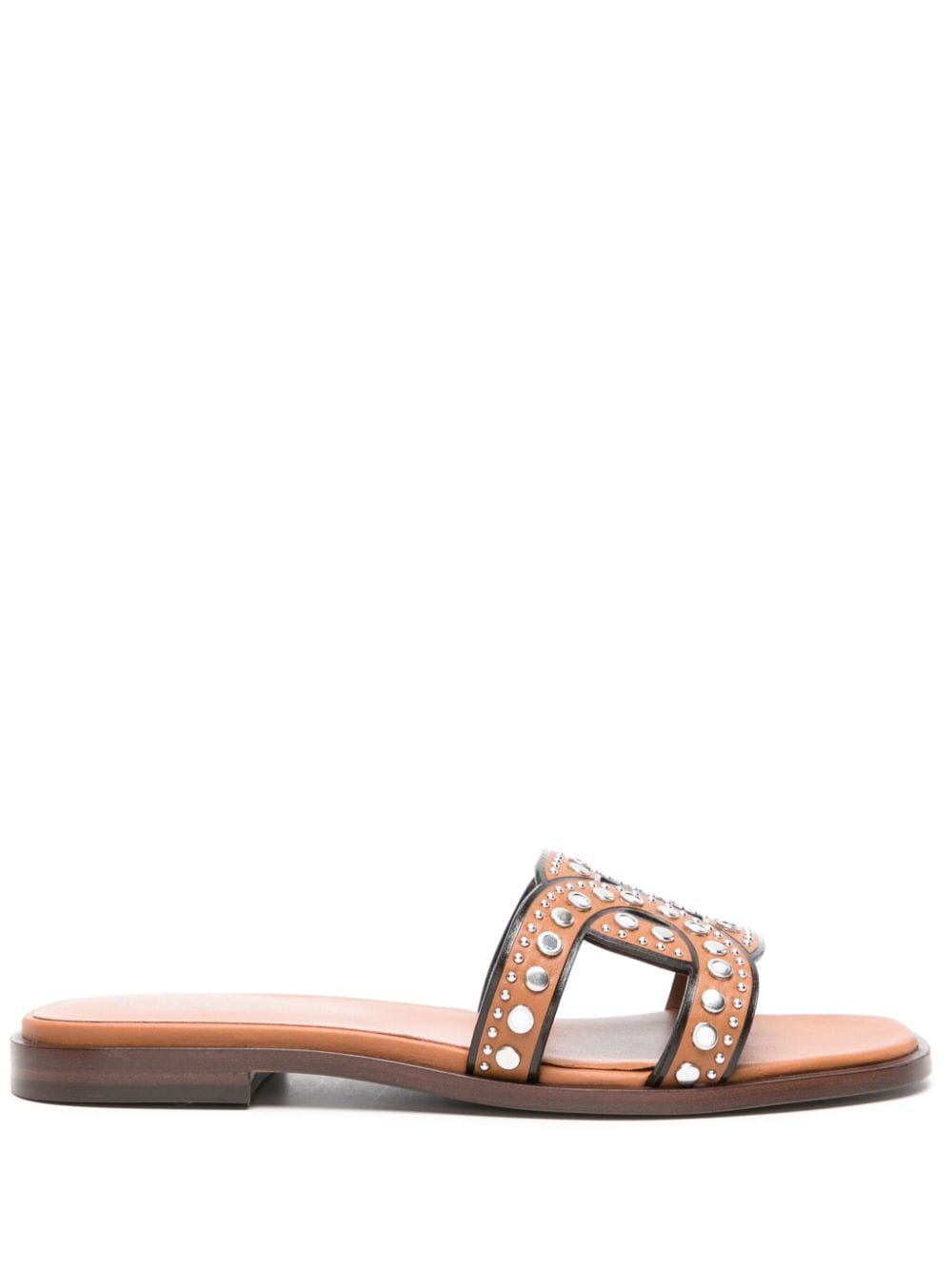 Tod's Kate studded leather sandals - Brown von Tod's