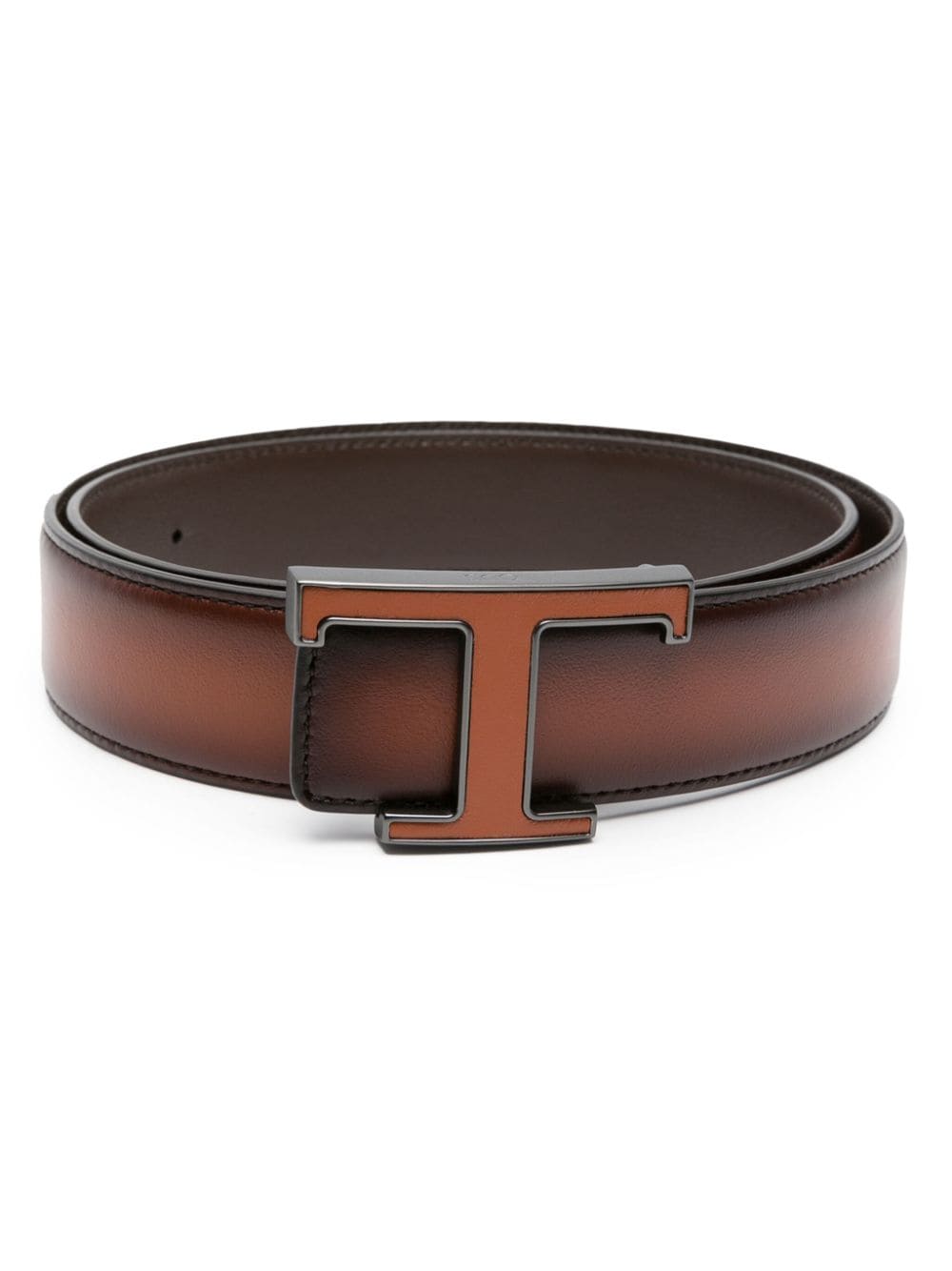 Tod's T Timeless reversible leather belt - Brown von Tod's