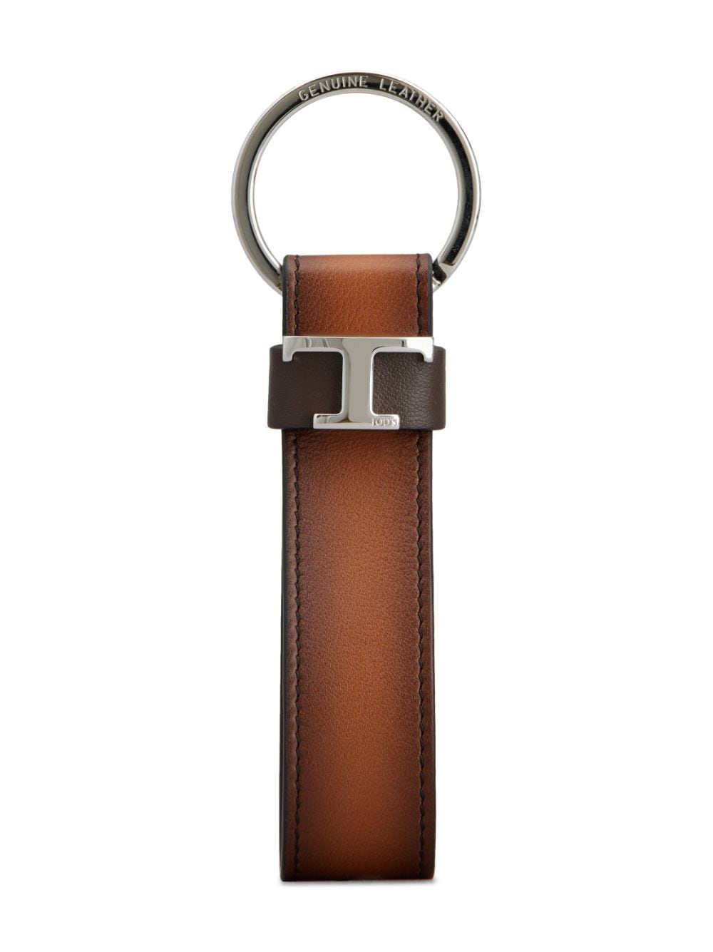 Tod's T leather keychain - Brown von Tod's