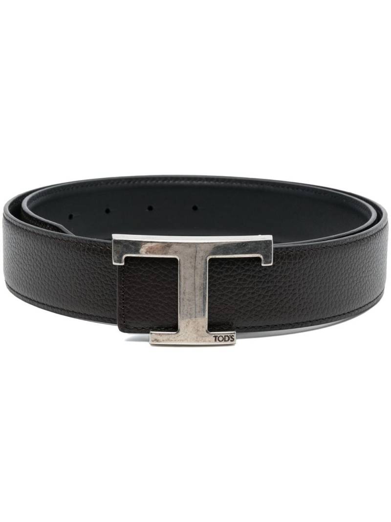 Tod's T-logo buckle belt - Black von Tod's