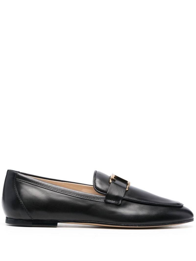 Tod's T-logo leather loafers - Black von Tod's