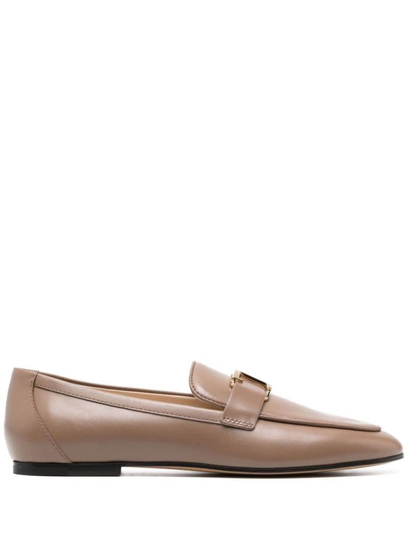 Tod's T-logo leather loafers - Brown von Tod's