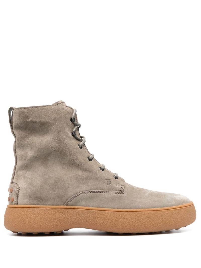 Tod's W.G. lace-up leather boots - Grey von Tod's