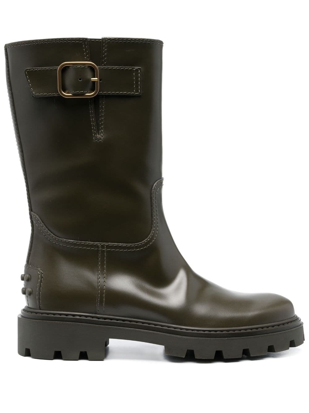 Tod's buckle-detail leather boots - Green von Tod's