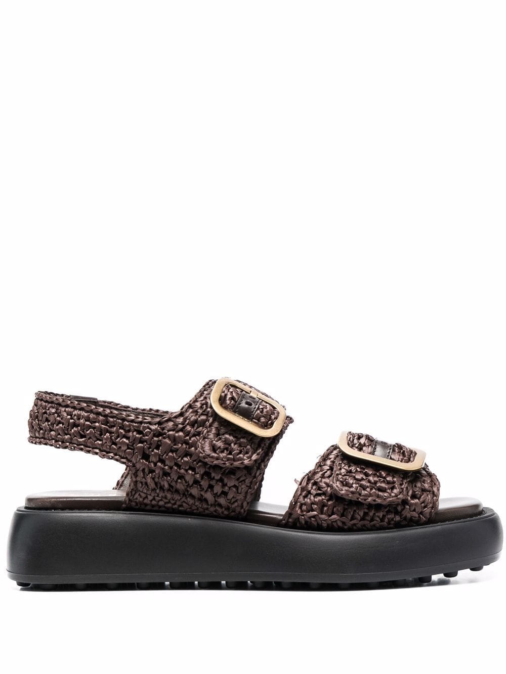 Tod's chunky woven raffia sandals - Brown von Tod's