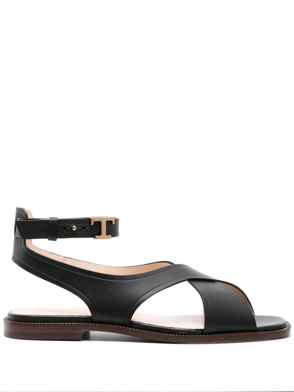 Tod's crossover-straps leather sandals - Black von Tod's