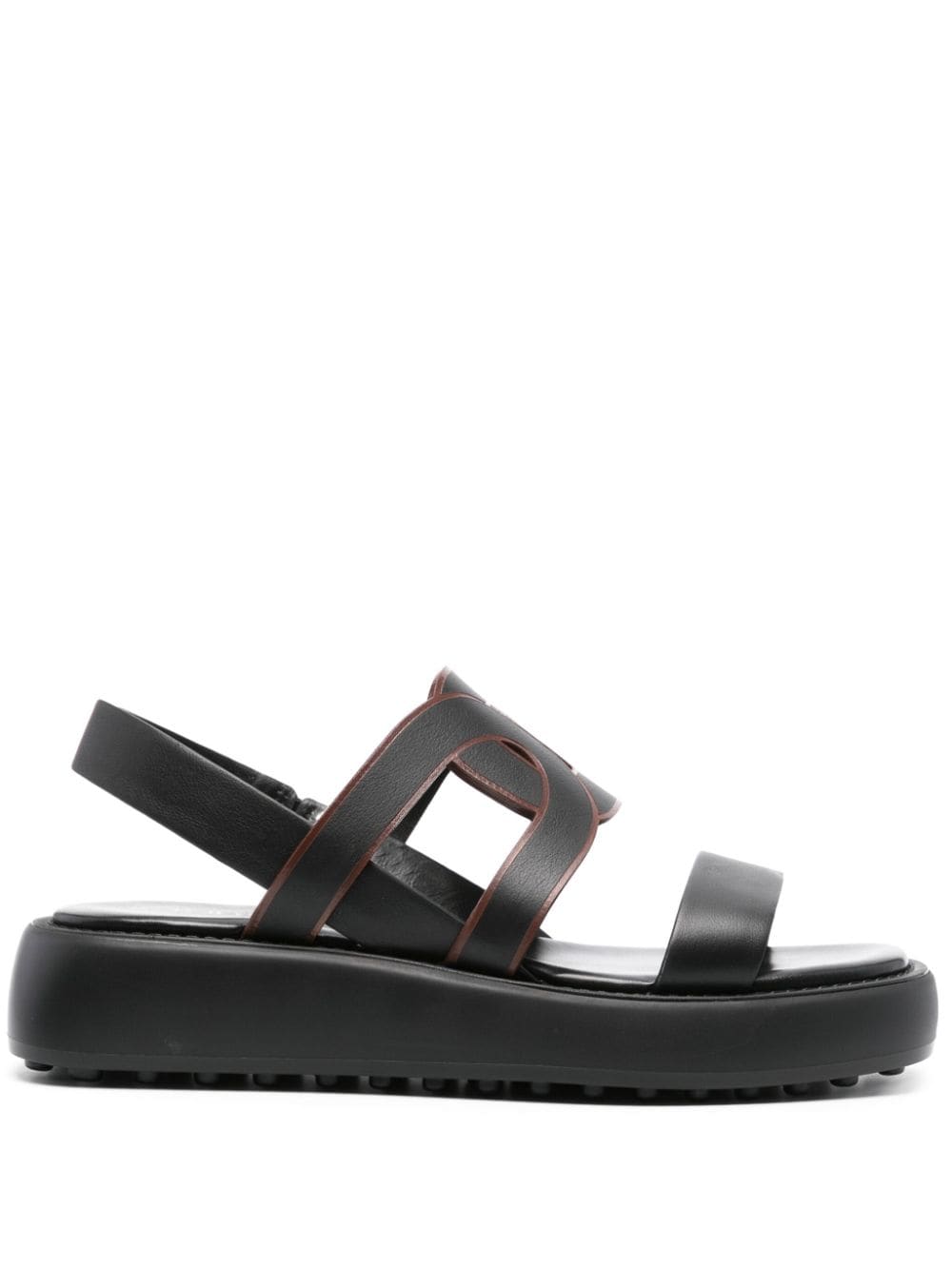 Tod's cut-out chain leather sandals - Black von Tod's