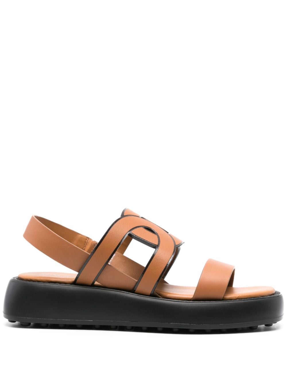 Tod's cut-out chain leather sandals - Brown von Tod's