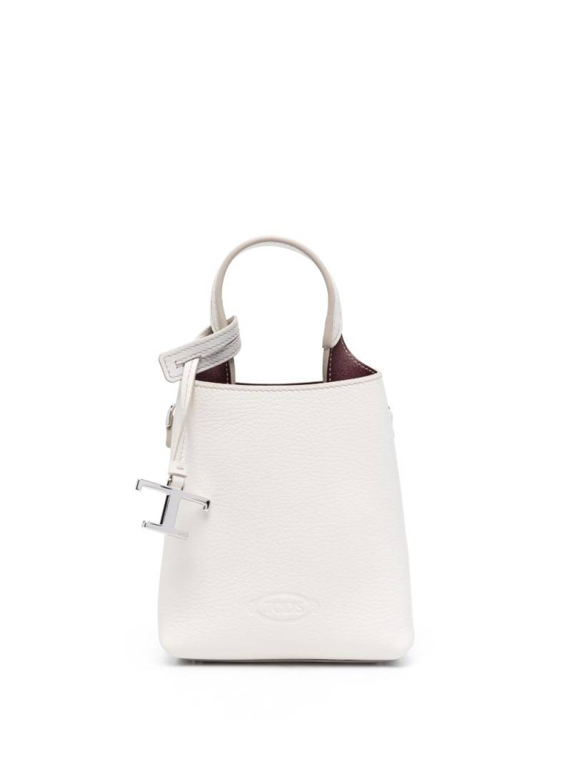 Tod's debossed-logo leather mini bag - White von Tod's