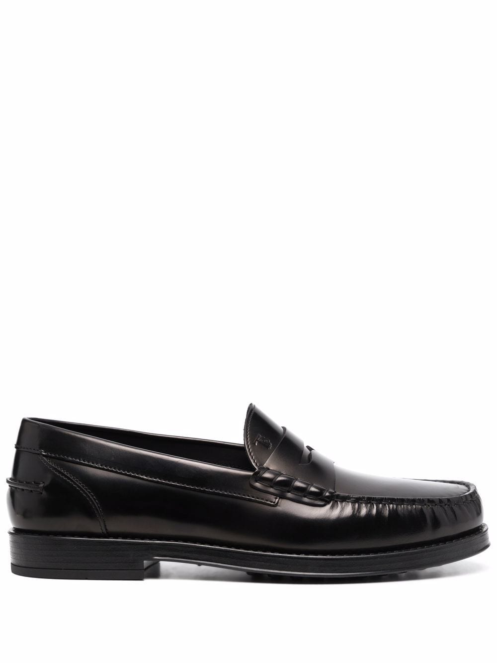 Tod's exposed stitch leather loafers - Black von Tod's