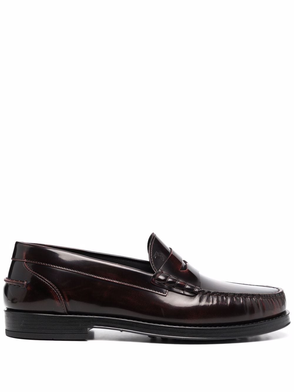 Tod's exposed stitch leather loafers - Red von Tod's