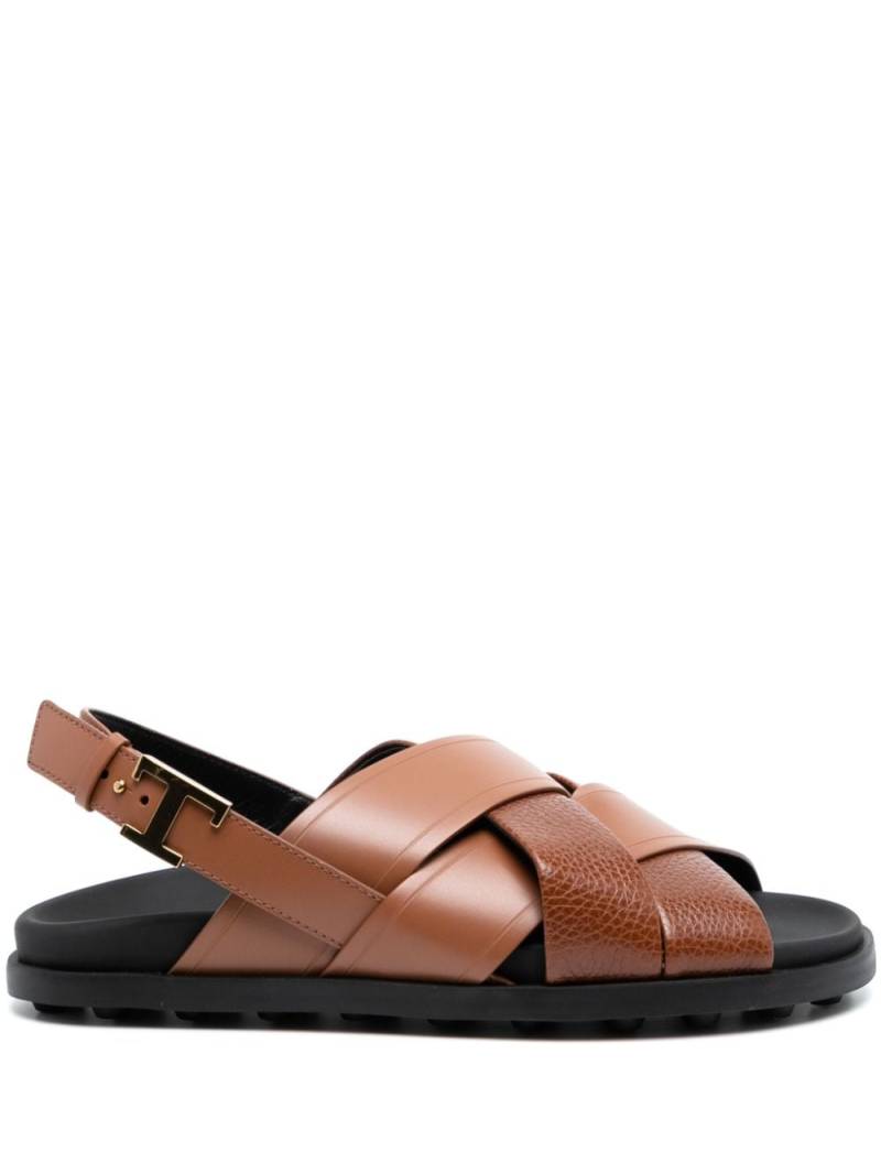 Tod's interwoven leather sandals - Brown von Tod's