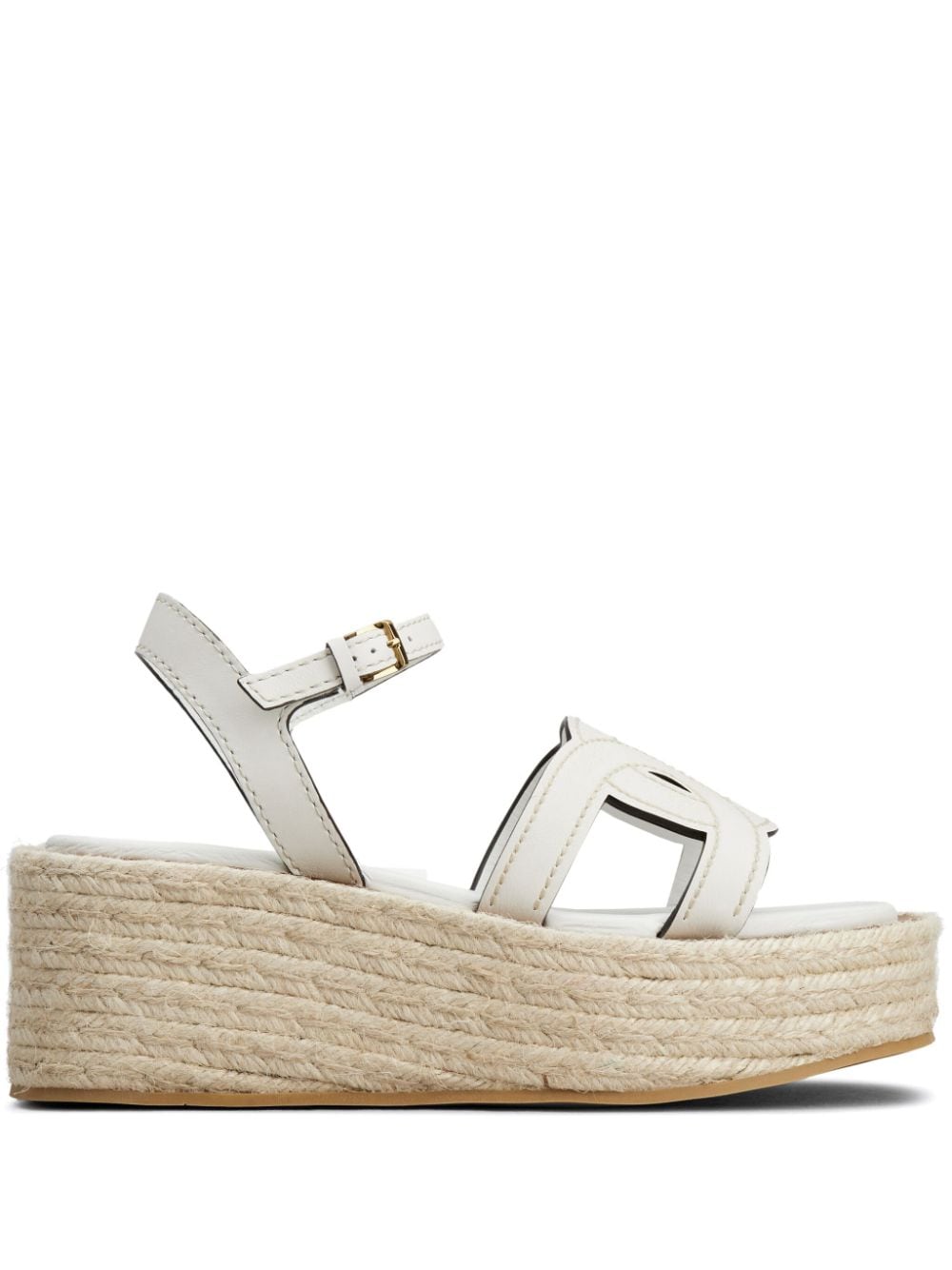 Tod's interwoven-strap leather platform sandals - White von Tod's