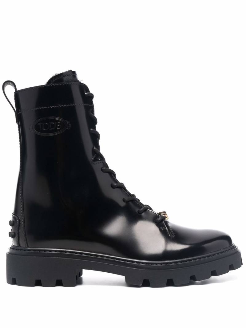 Tod's lace-up leather ankle boots - Black von Tod's