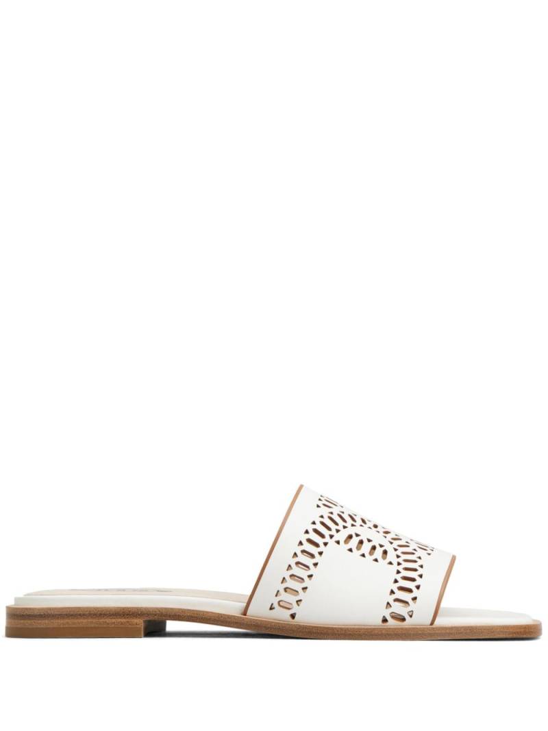 Tod's laser-cut leather sandals - White von Tod's