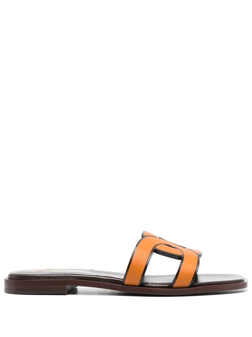 Tod's leather logo strap sandals - Orange von Tod's