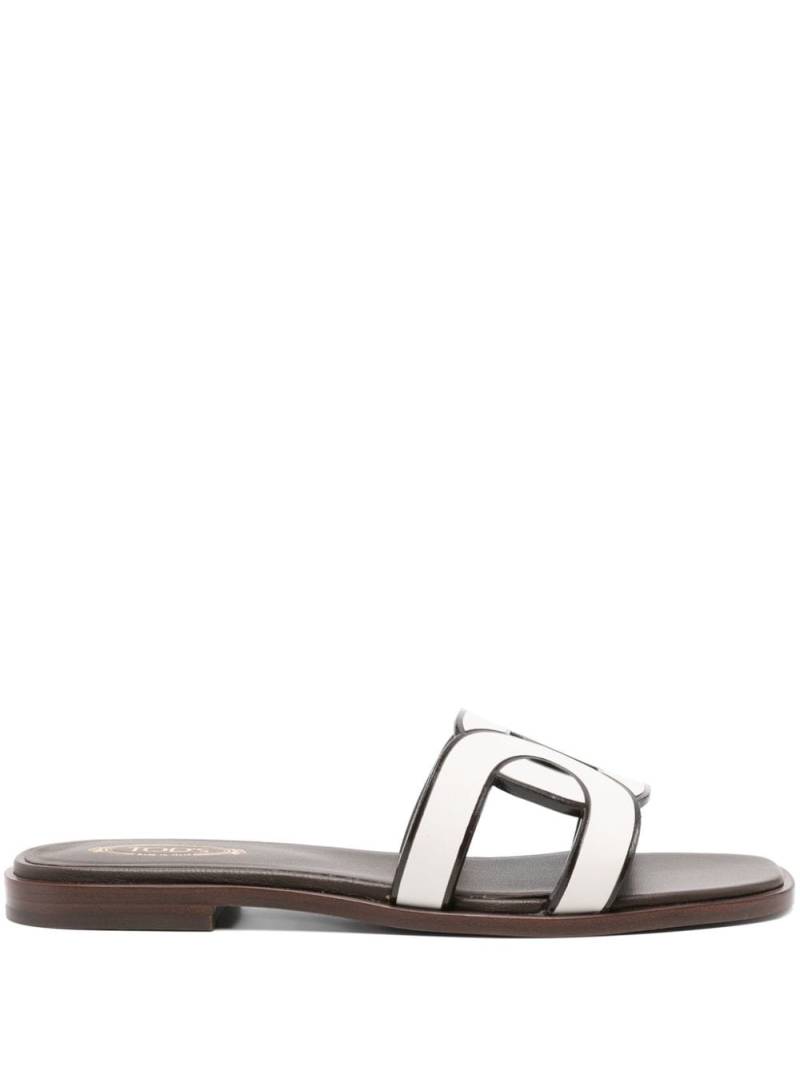 Tod's leather two-tone slides - White von Tod's