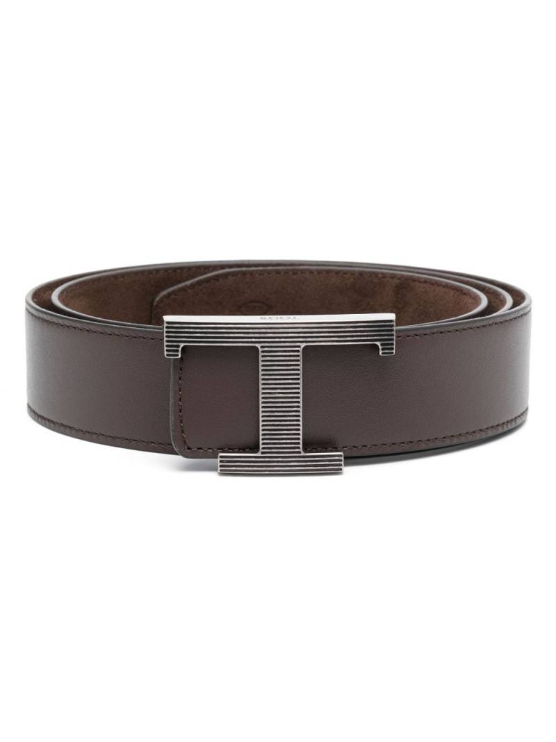 Tod's logo-buckle leather belt - Brown von Tod's