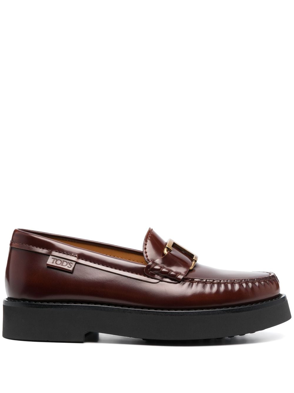 Tod's logo-buckle leather loafers - Brown von Tod's