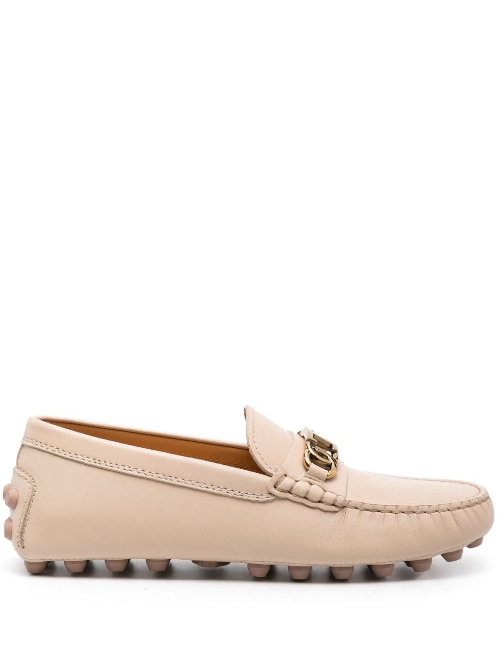 Tod's logo-chain leather loafers - Neutrals von Tod's