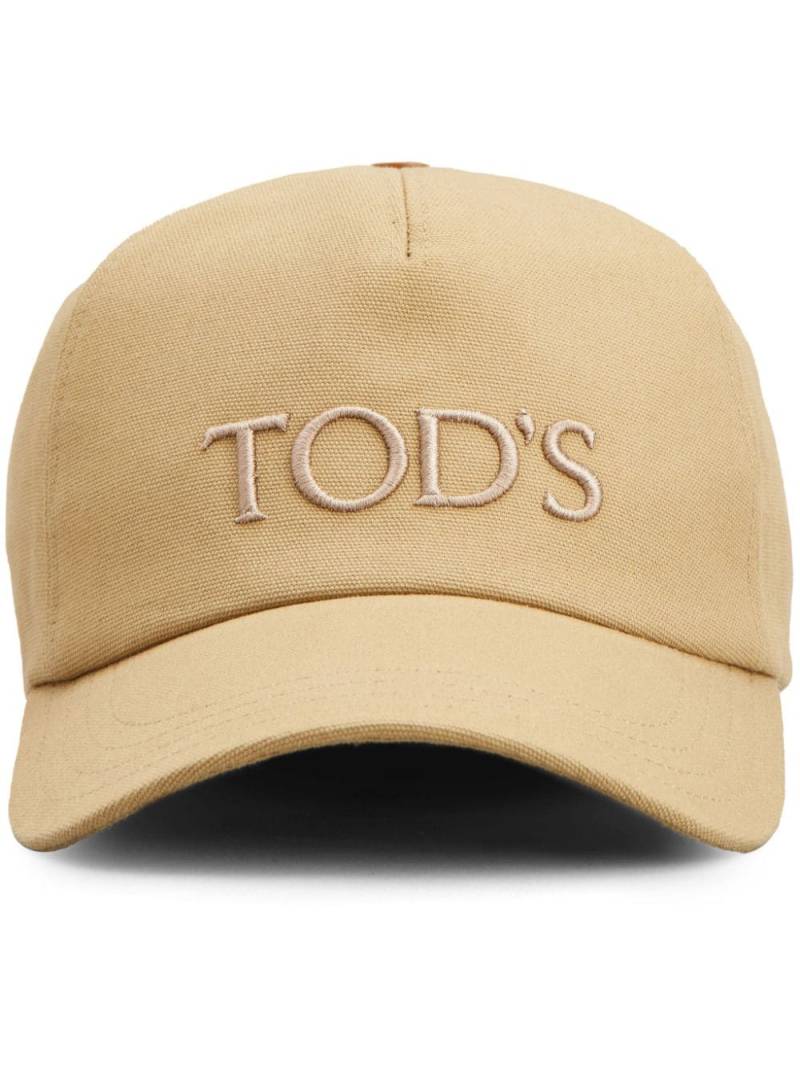 Tod's logo-embroidered cotton baseball cap - Neutrals von Tod's