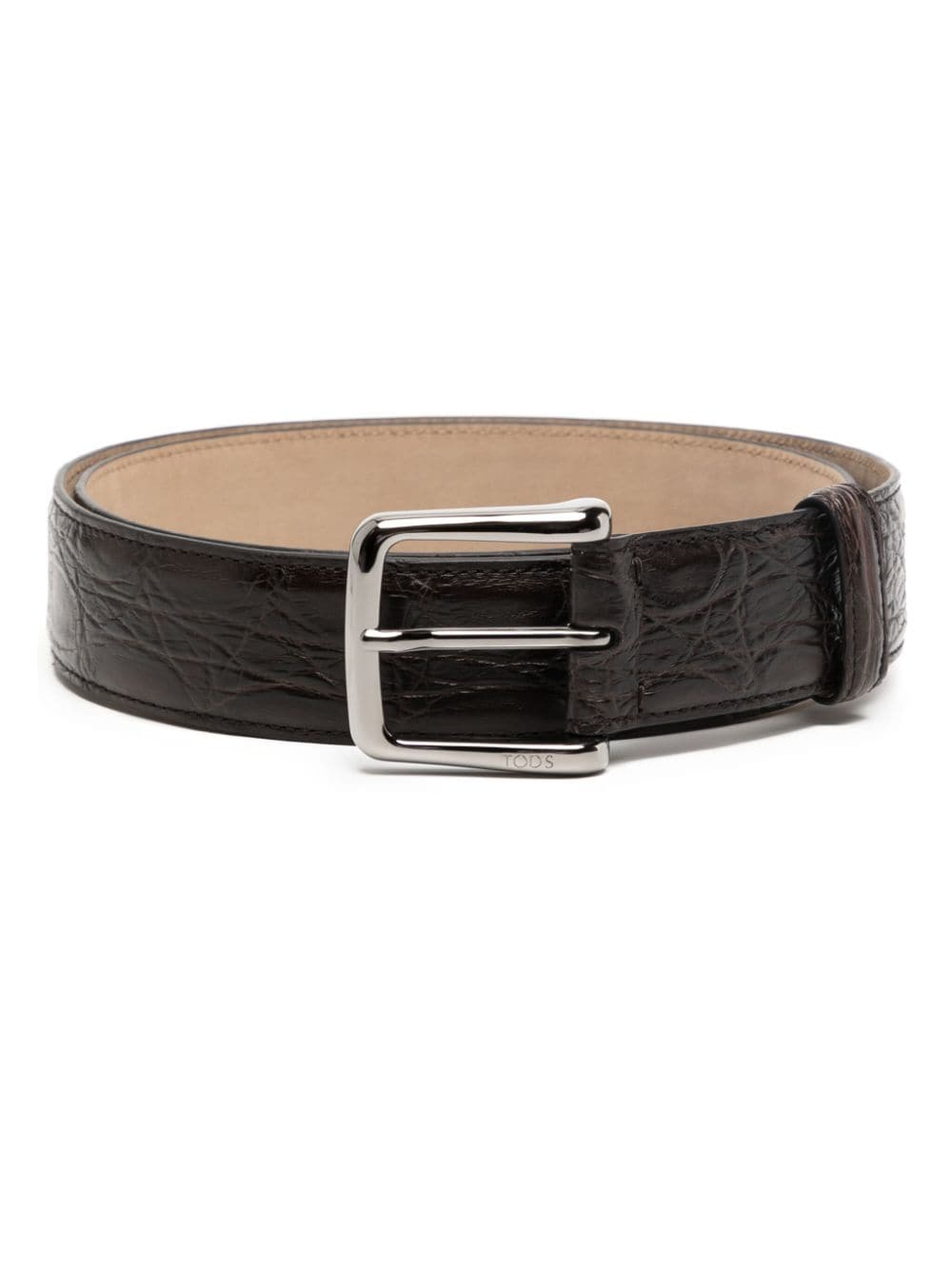 Tod's logo-engraved leather belt - Brown von Tod's