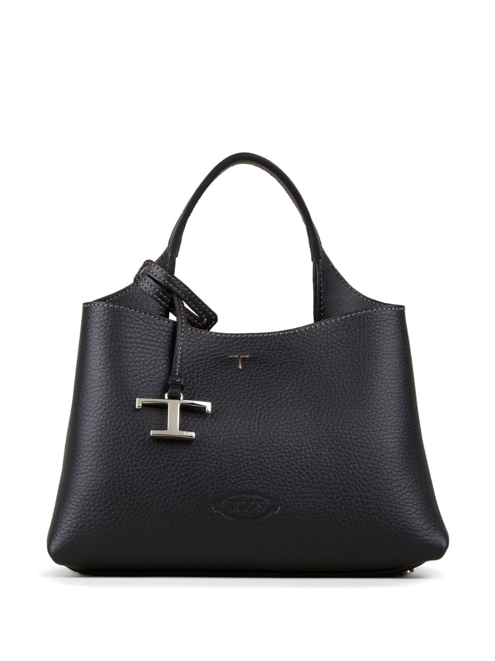 Tod's logo-pendant leather tote bag - Black von Tod's