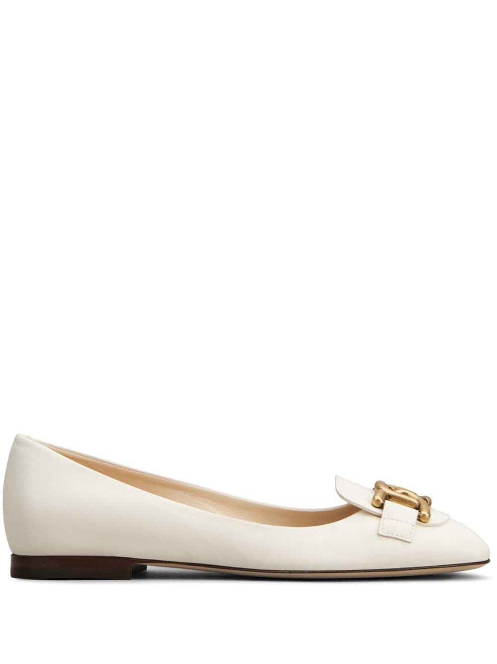 Tod's logo-plaque ballerina shoes - White von Tod's