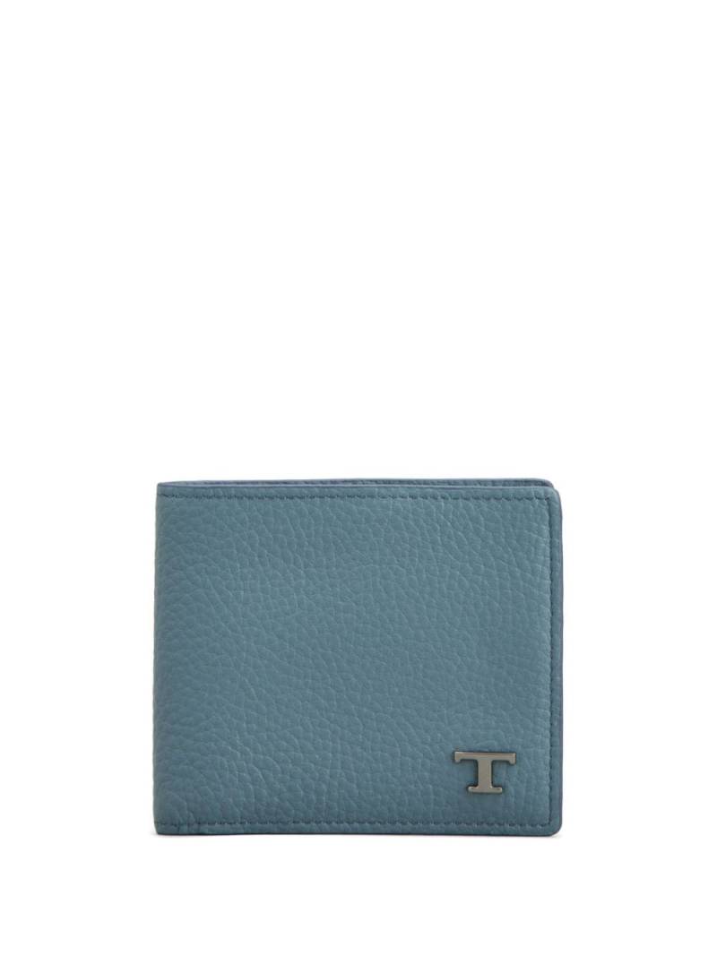 Tod's logo-plaque bi-fold leather wallet - Blue von Tod's