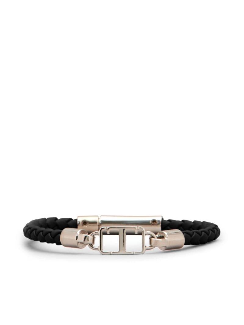 Tod's logo-plaque braided bracelet - Black von Tod's