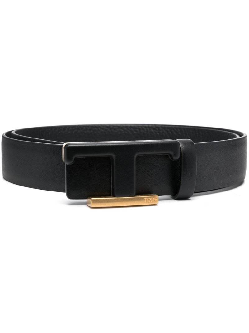 Tod's logo-plaque leather belt - Black von Tod's