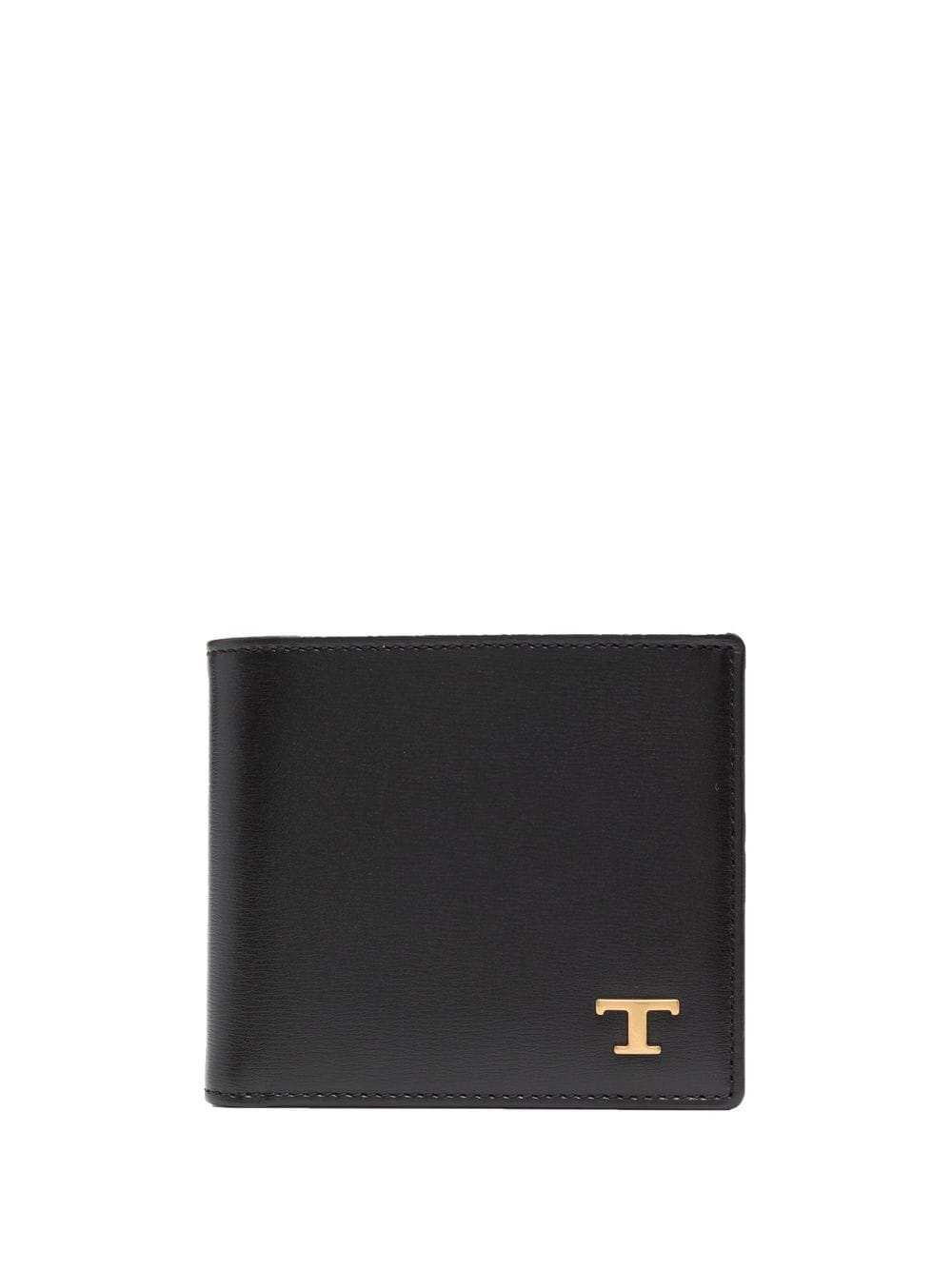 Tod's logo-plaque leather bi-fold wallet - Black von Tod's