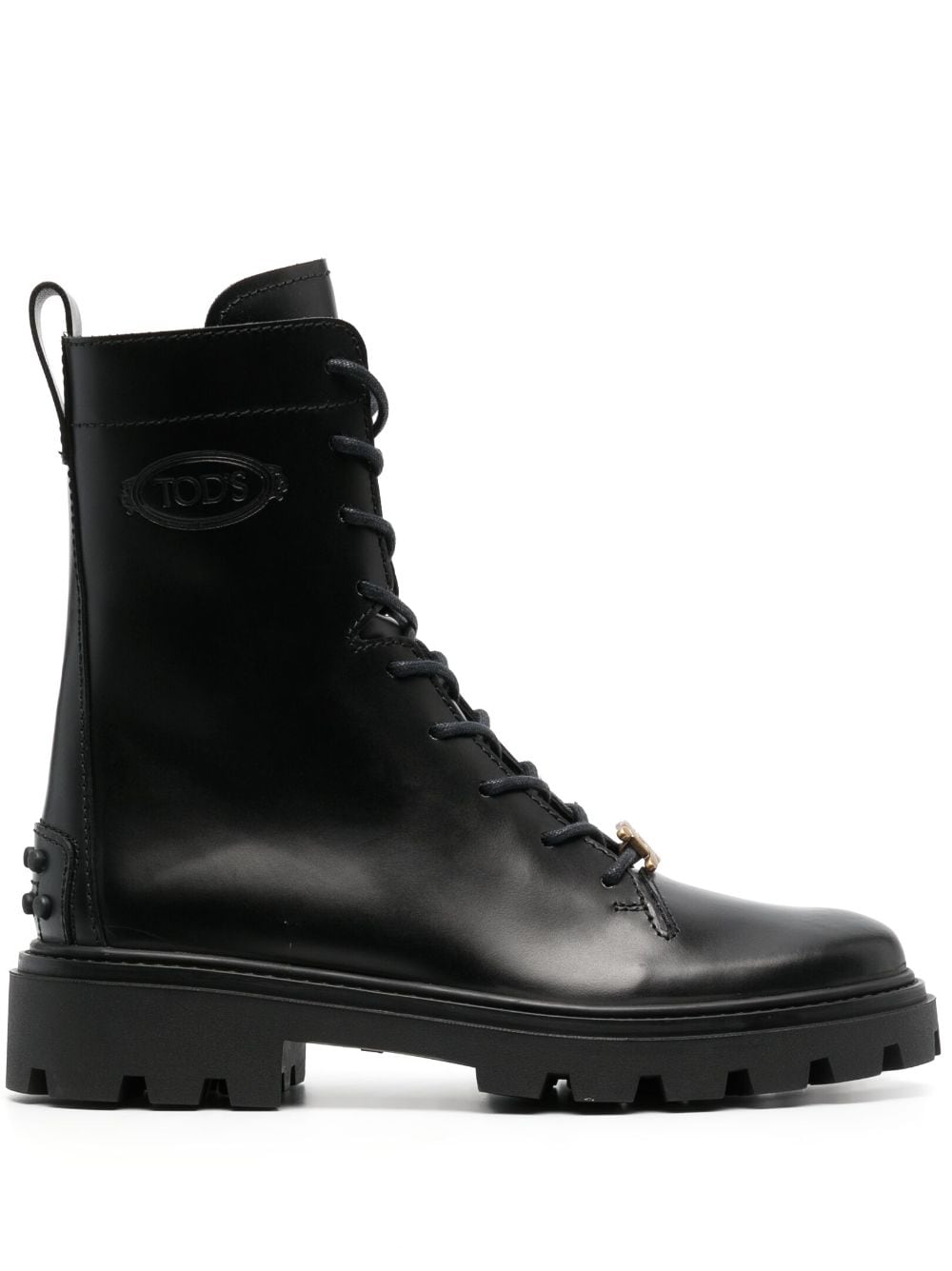 Tod's logo-plaque leather boots - Black von Tod's