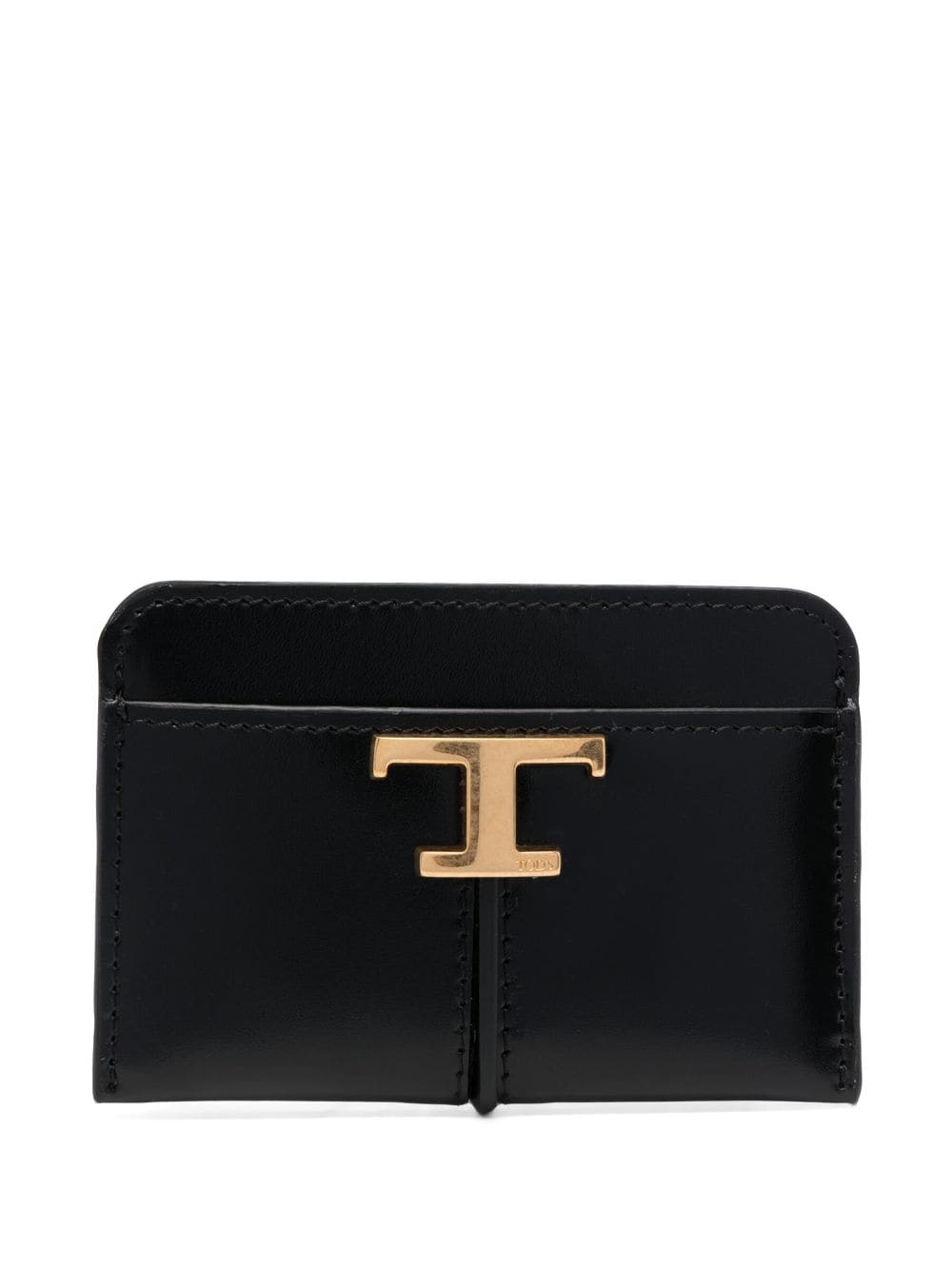 Tod's logo-plaque leather card holder - Black von Tod's