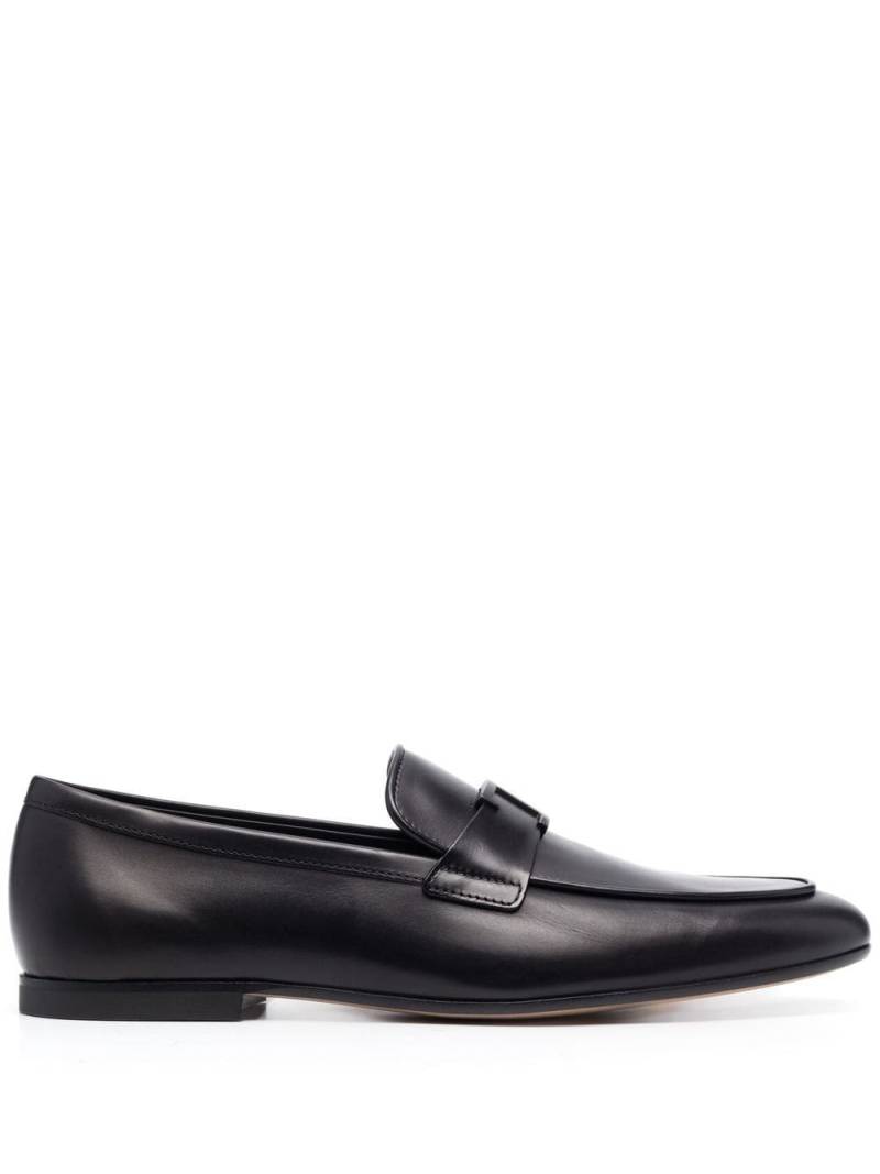 Tod's logo-plaque leather loafers - Black von Tod's