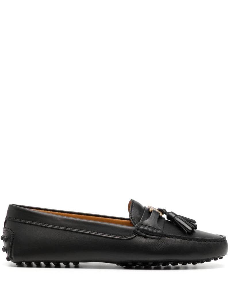 Tod's logo-plaque leather loafers - Black von Tod's