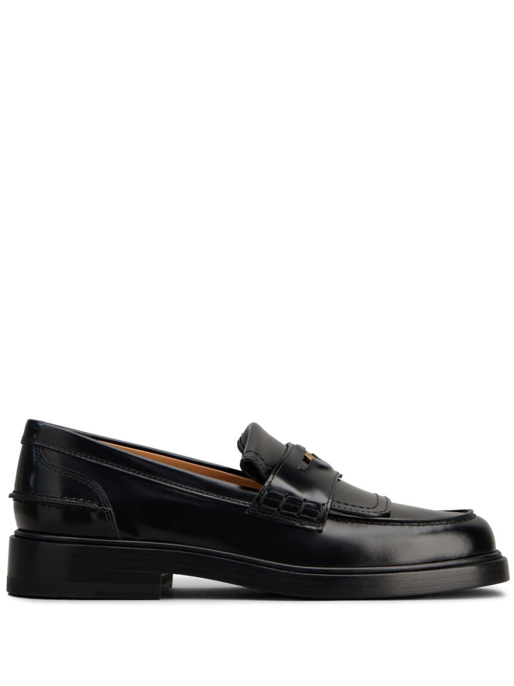 Tod's logo-plaque leather loafers - Black von Tod's