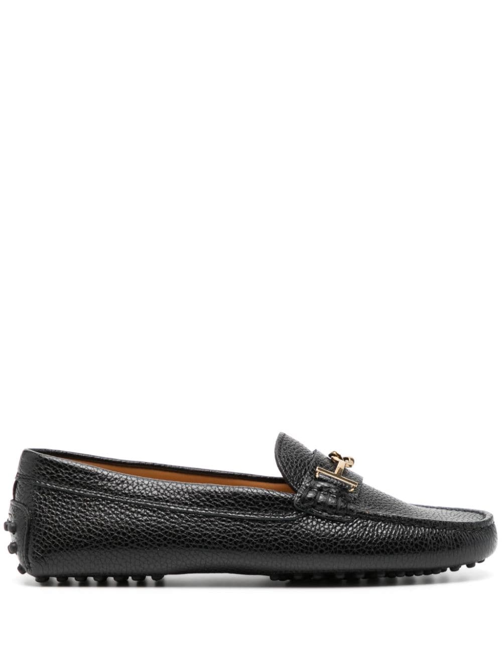 Tod's logo-plaque leather loafers - Black von Tod's