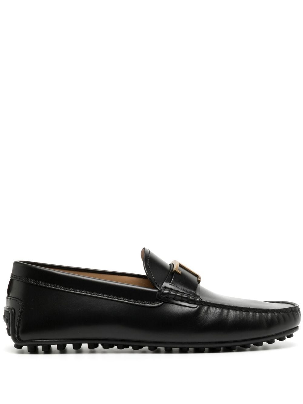 Tod's logo-plaque leather loafers - Black von Tod's