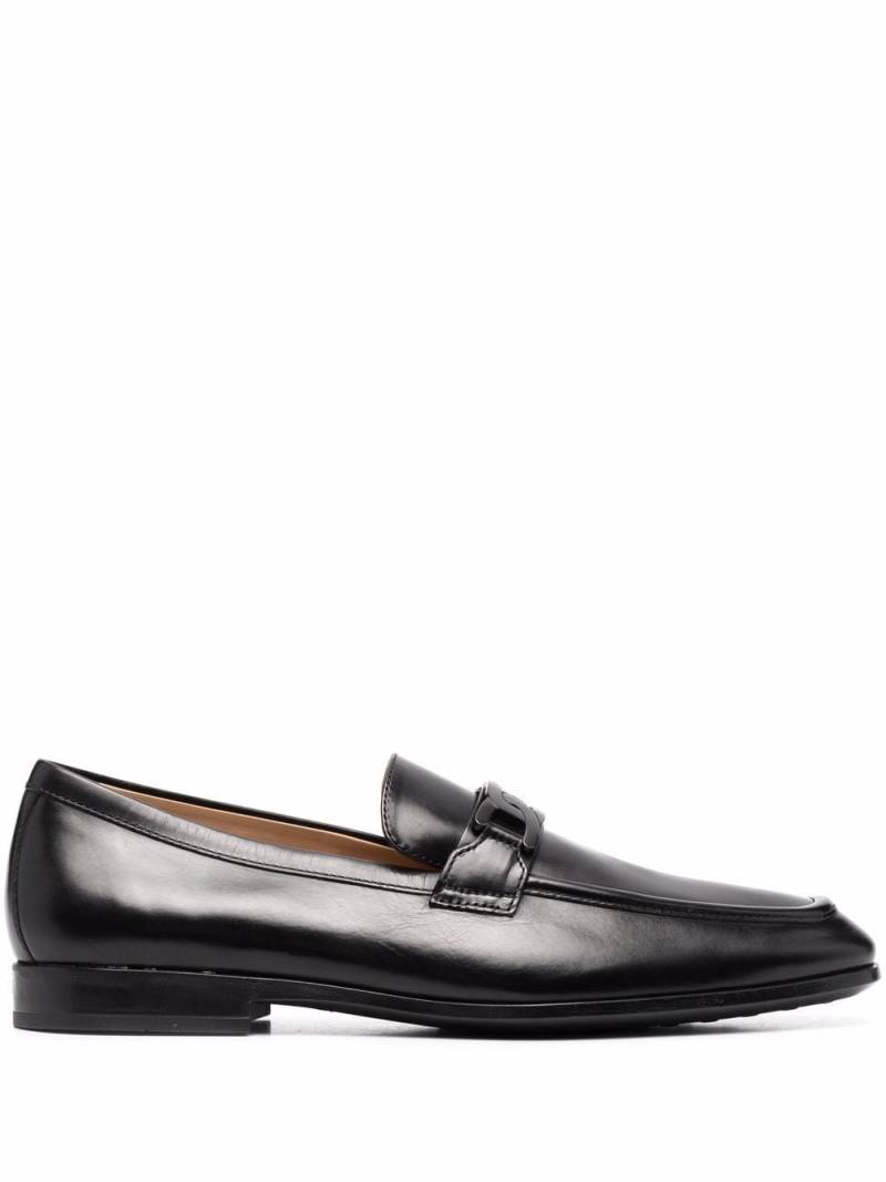 Tod's logo-plaque leather loafers - Black von Tod's