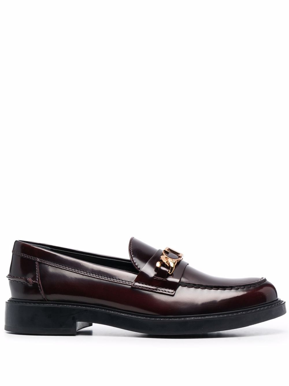 Tod's logo-plaque leather loafers - Red von Tod's