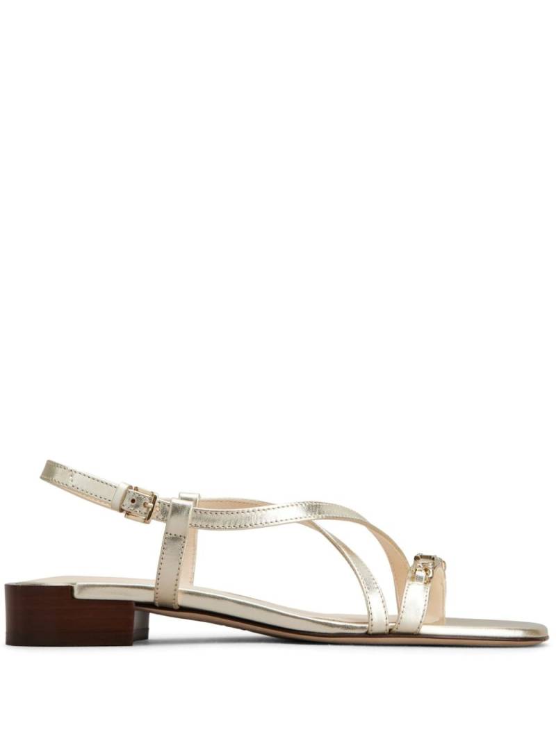 Tod's logo-plaque leather sandals - Gold von Tod's