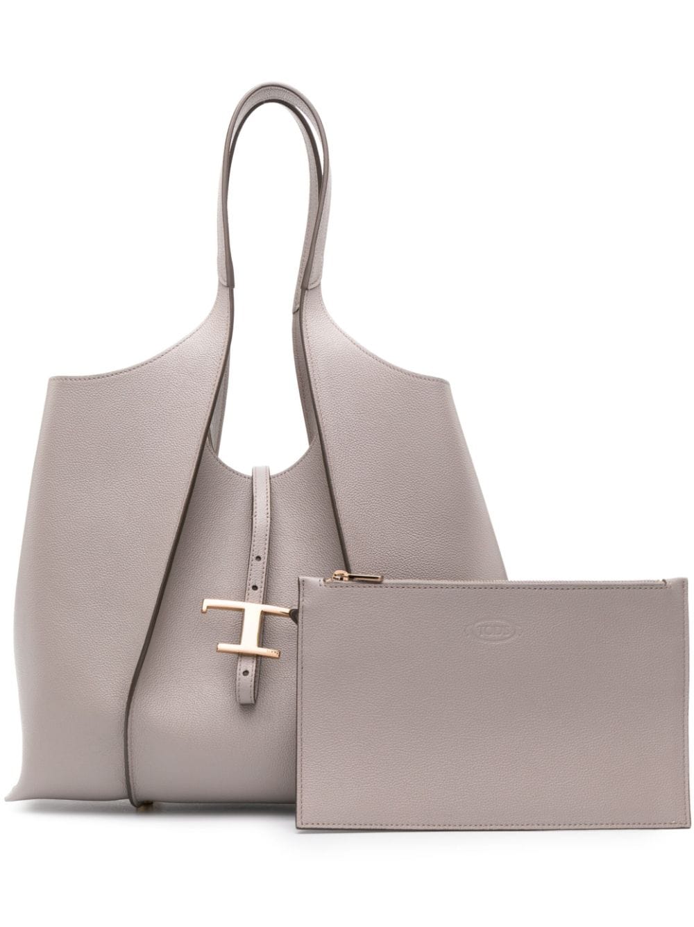 Tod's logo-plaque leather tote bag - Grey von Tod's