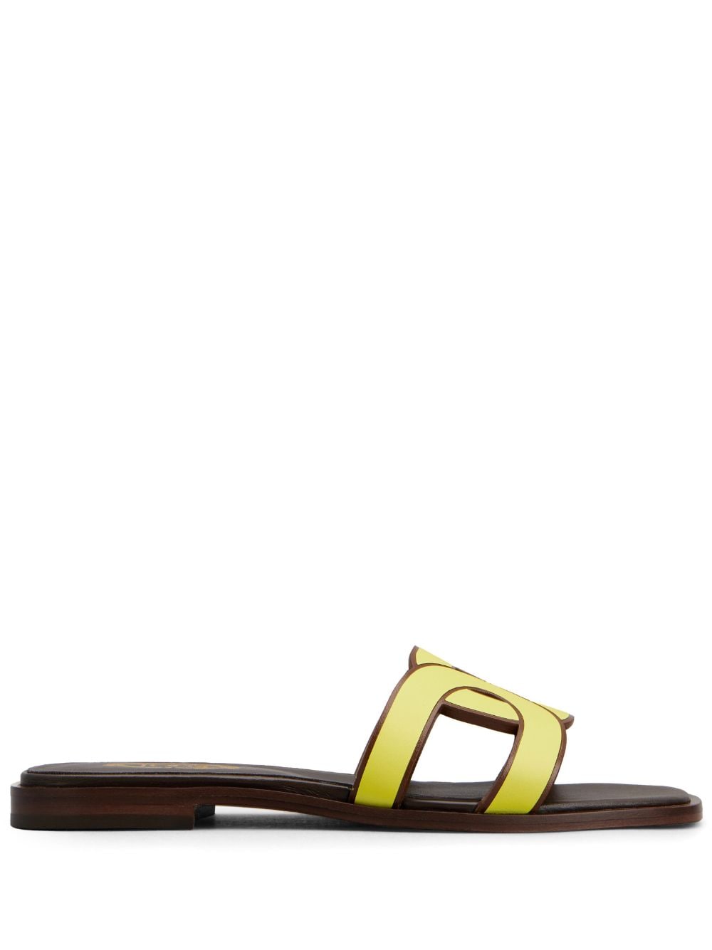 Tod's logo-strap leather sandals - Yellow von Tod's