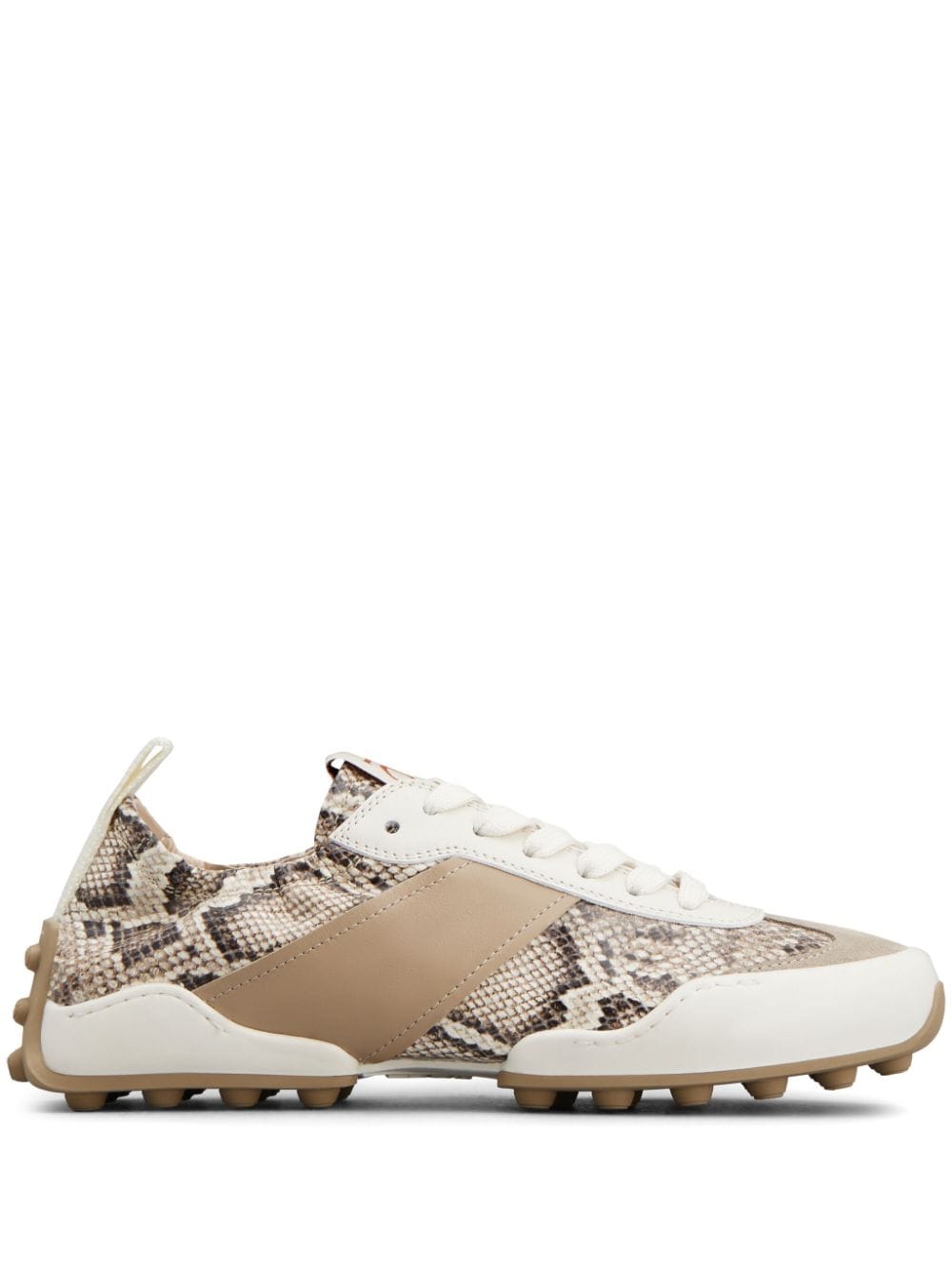 Tod's snake-print leather sneakers - Neutrals von Tod's