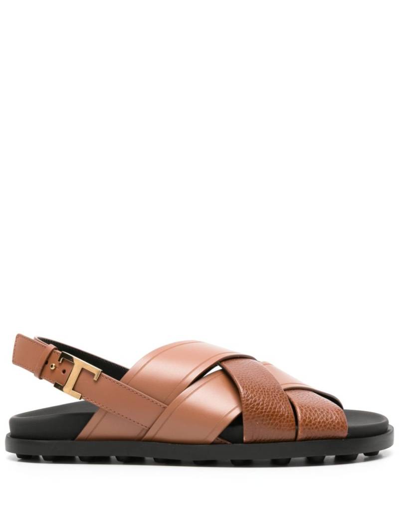 Tod's strappy slingback leather sandals - Brown von Tod's