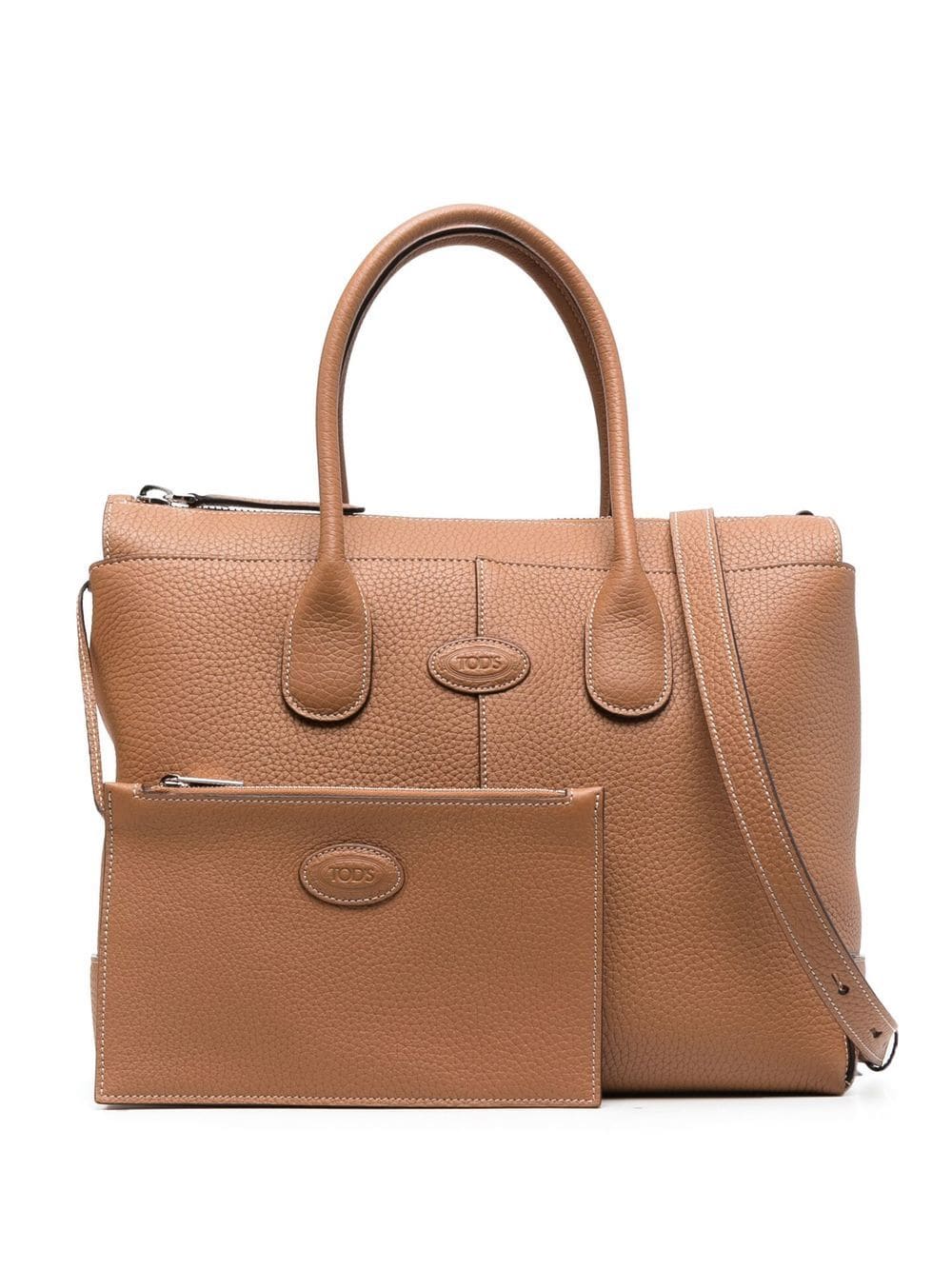 Tod's tonal-logo leather tote bag - Brown von Tod's