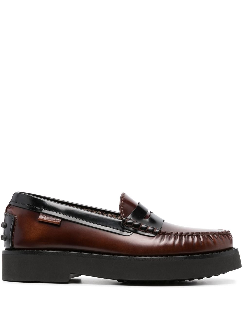 Tod's two-tone leather loafers - Brown von Tod's