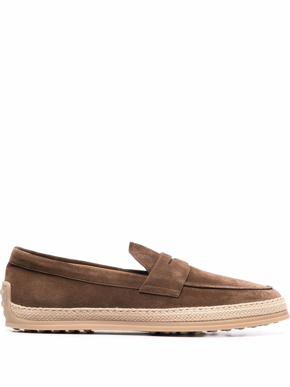 Tod's woven trim penny loafers - Brown von Tod's