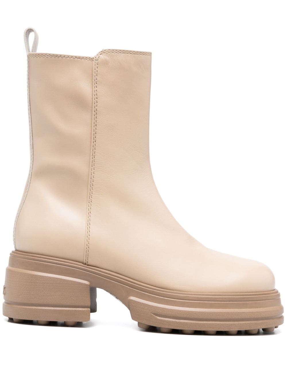 Tod's zip-up leather boots - Neutrals von Tod's